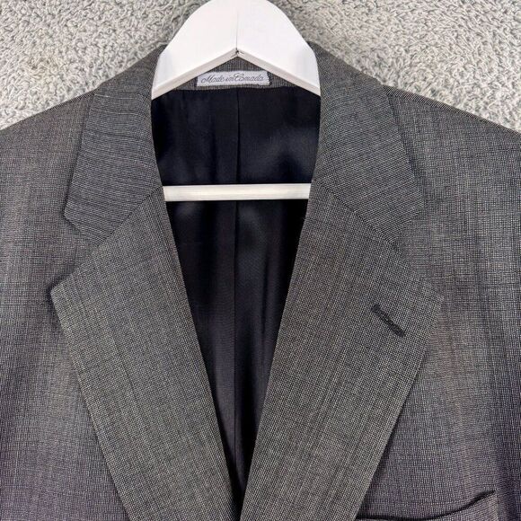 Vintage Pierre Balmain Blazer 44L Gray Suit Jacket Business Casual Modern Office - Picture 2 of 16